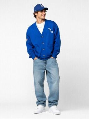 Toronto Blue Jays TOR Fleece Button Front Cardigan Jacket MLB Genuine Merch NWT